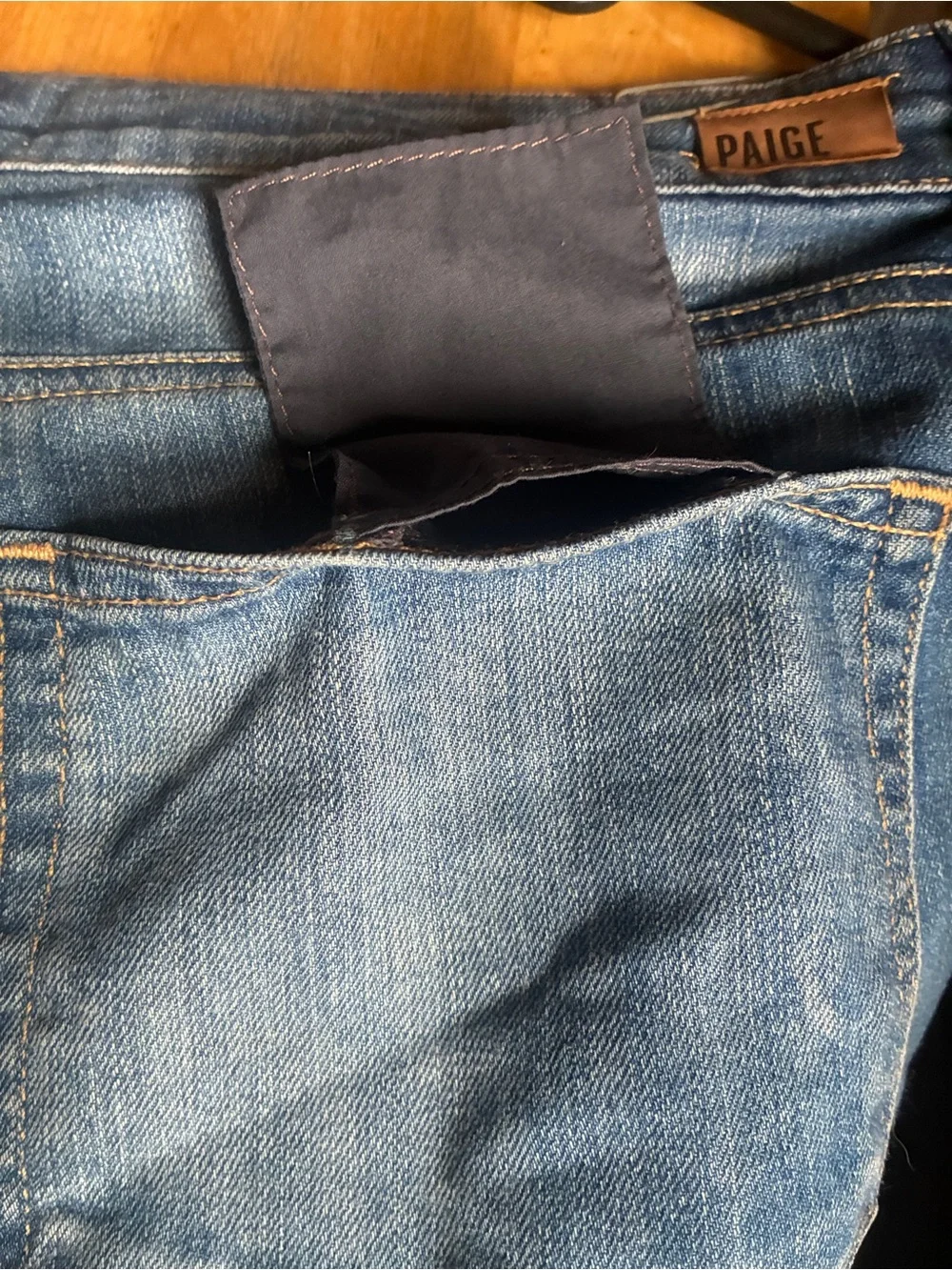 PAIGE Men's Slim Tapered Jeans Size 30 Medium Wash Whiskered Denim